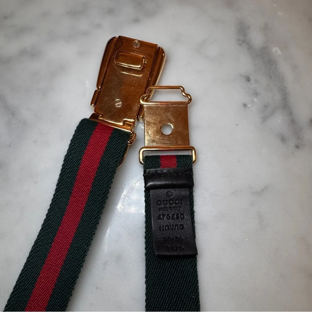 Gucci Sylvie Web Canvas Strap Belt - Picture 7 of 7